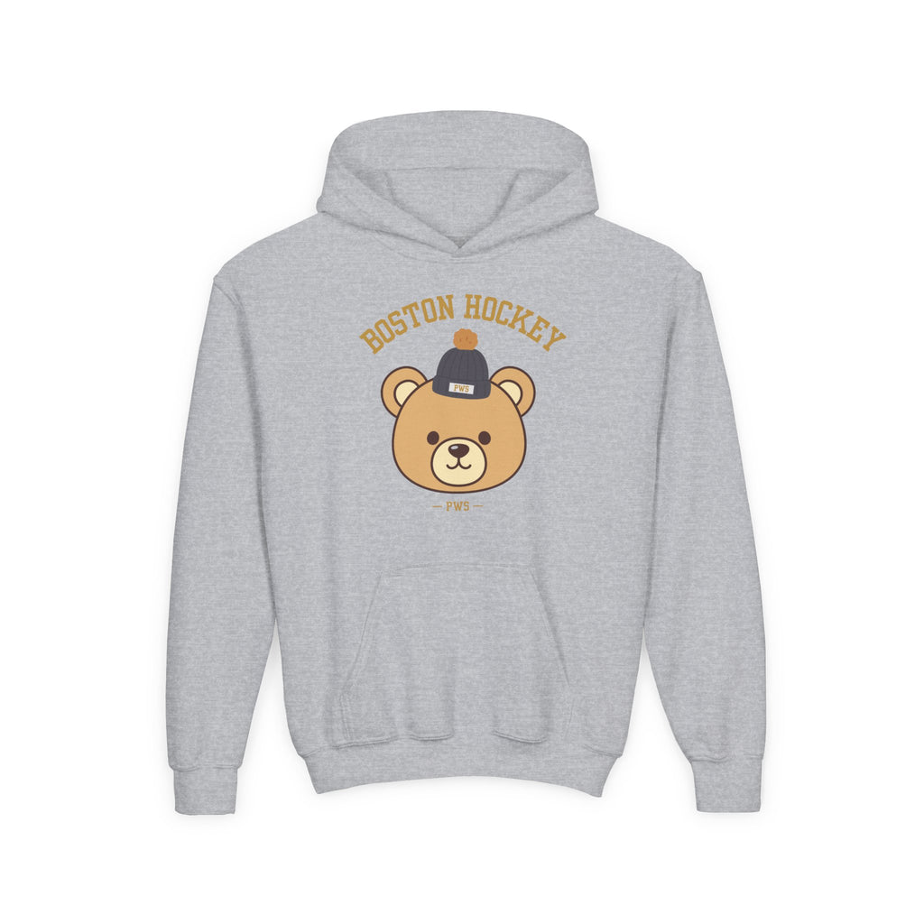 Boston Hockey Teddy Bear Youth Hoodie – 'PWS' PuckWithSof Team Sweatshirt