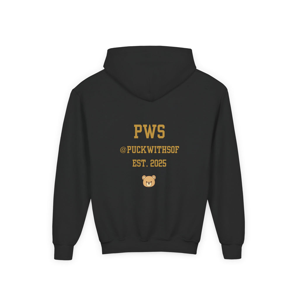 Boston Hockey Teddy Bear Youth Hoodie – 'PWS' PuckWithSof Team Sweatshirt