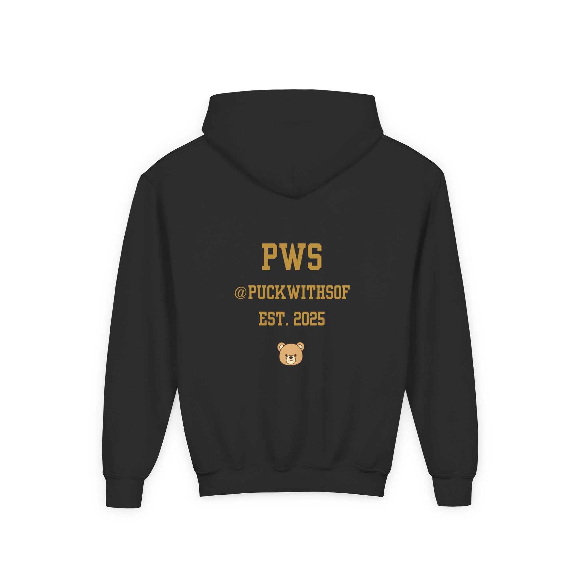 Boston Hockey Teddy Bear Youth Hoodie – 'PWS' PuckWithSof Team Sweatshirt