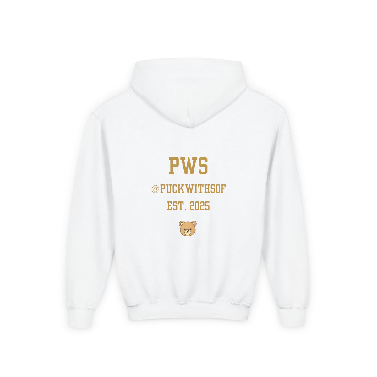 Boston Hockey Teddy Bear Youth Hoodie – 'PWS' PuckWithSof Team Sweatshirt