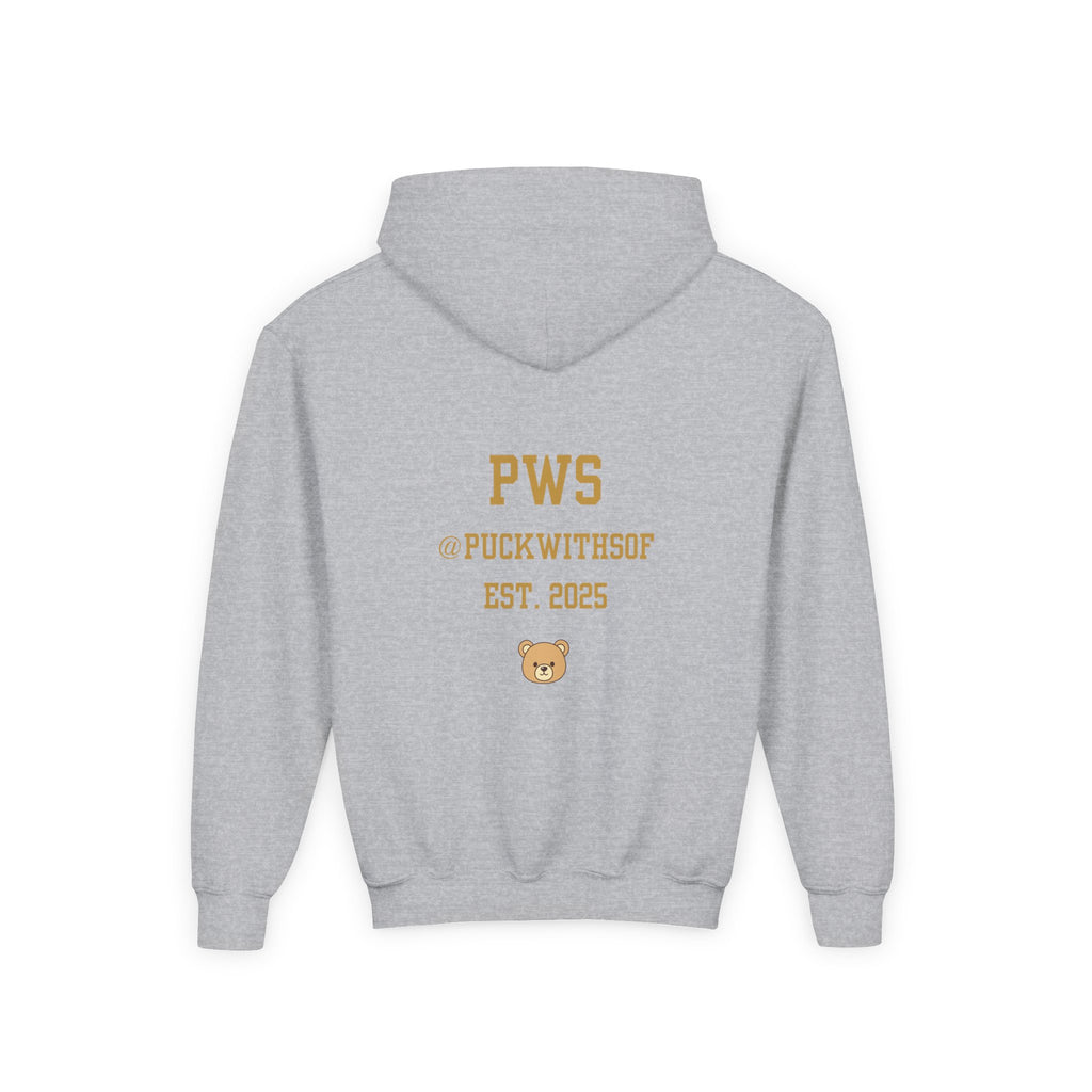 Boston Hockey Teddy Bear Youth Hoodie – 'PWS' PuckWithSof Team Sweatshirt