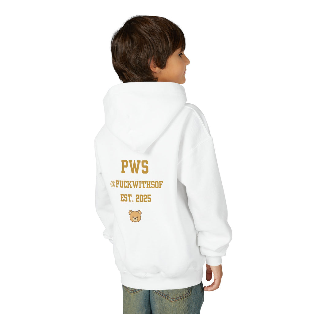 Boston Hockey Teddy Bear Youth Hoodie – 'PWS' PuckWithSof Team Sweatshirt