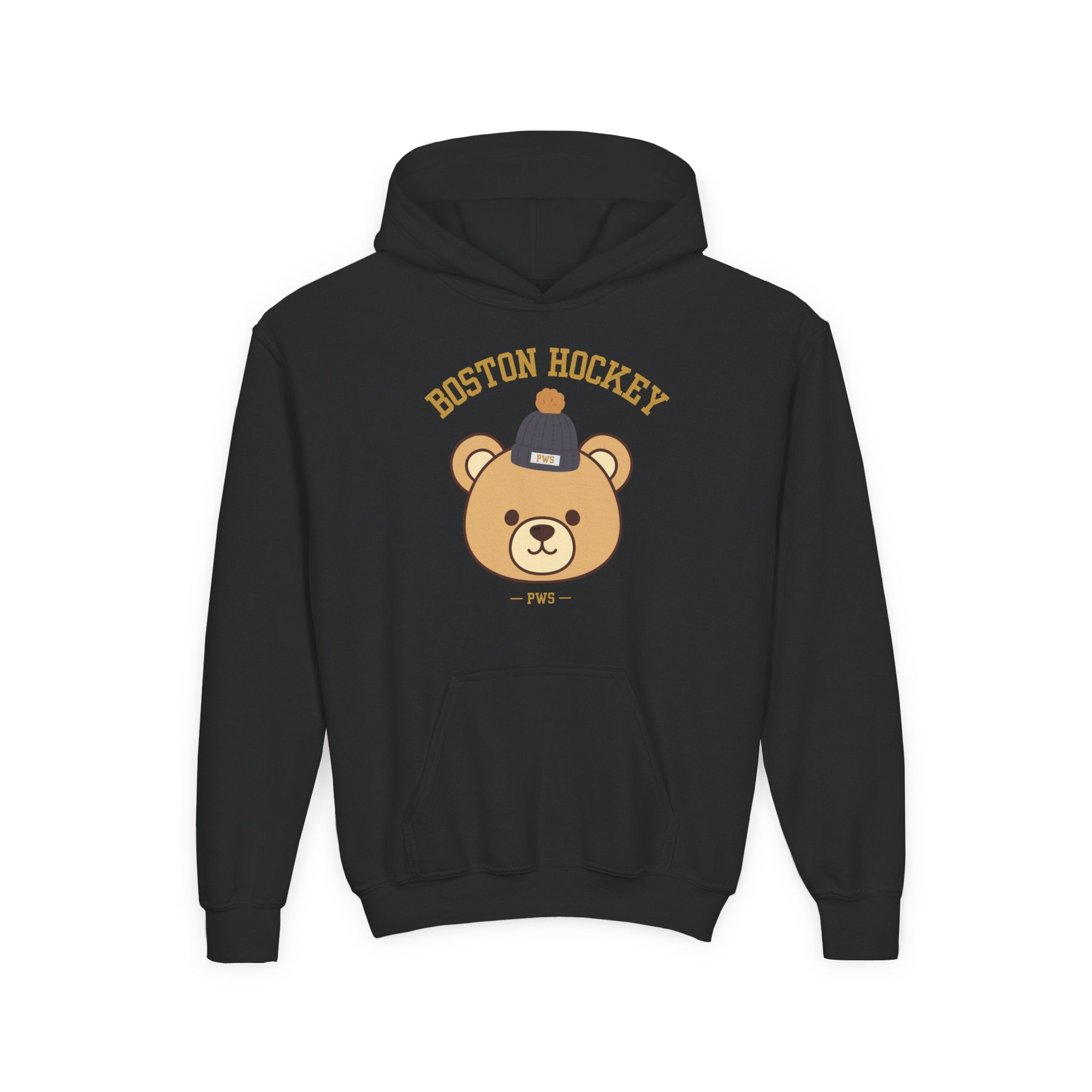 Boston Hockey Teddy Bear Youth Hoodie – 'PWS' PuckWithSof Team Sweatshirt