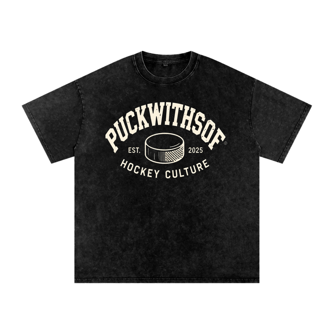 Snow Washed Oversized PUCKWITHSOF T-Shirt (Heavy Weight)